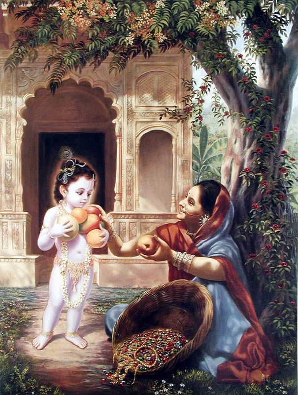 Krishna trades grains for fruits