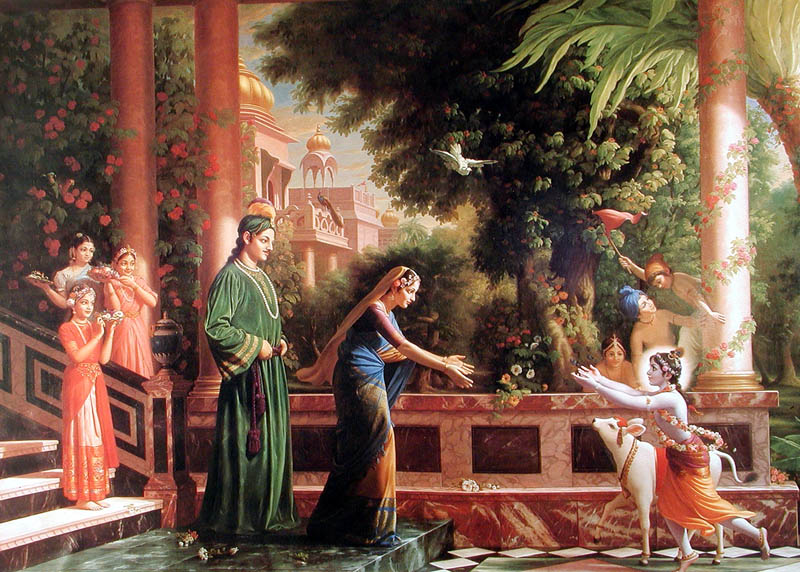 Krishna returns home to mother