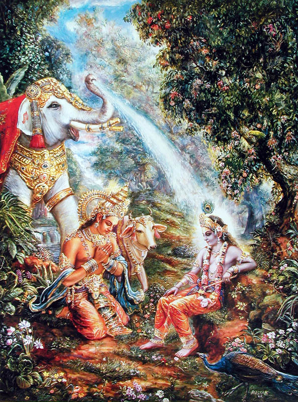 Indra and Surabhi offer prayers
