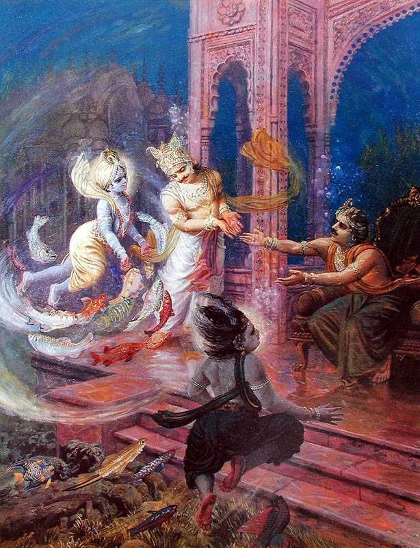 Krishna rescues Nanda from Varuna