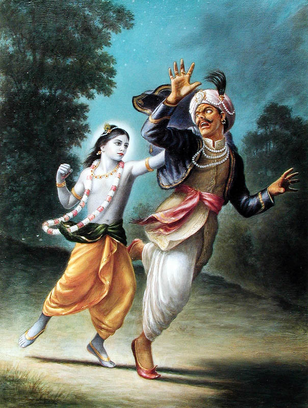 Krishna kills Kamsa's washerman