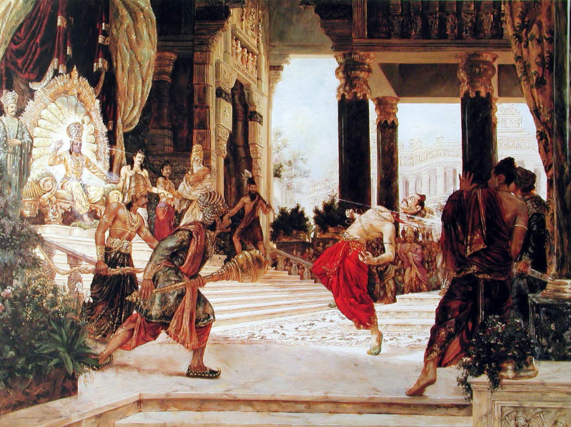 Krishna kills Sisupala at Rajasuya