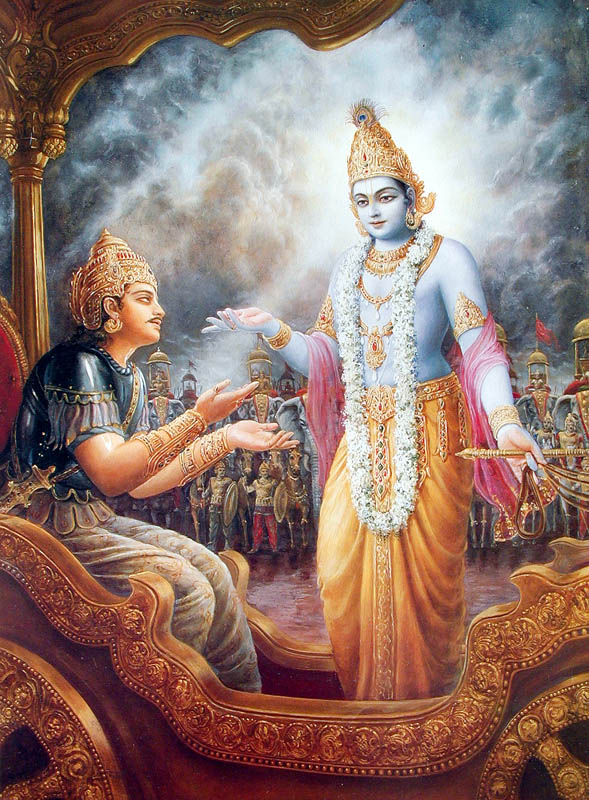 Krishna instructs Arjuna, Bhagavad-gita